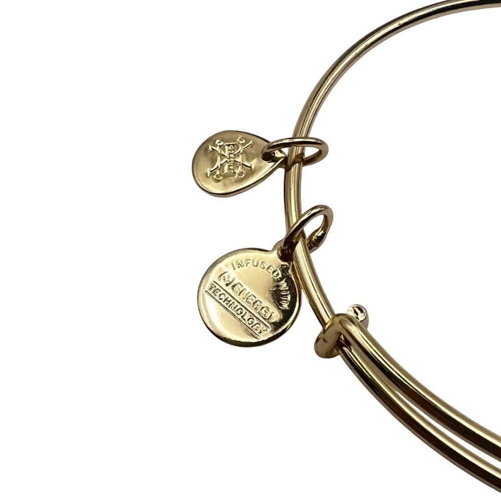 Alex And Ani Gold Bangle Bracelet Femme & Fierce Charm Barbie Collection Mattel - Picture 3 of 9